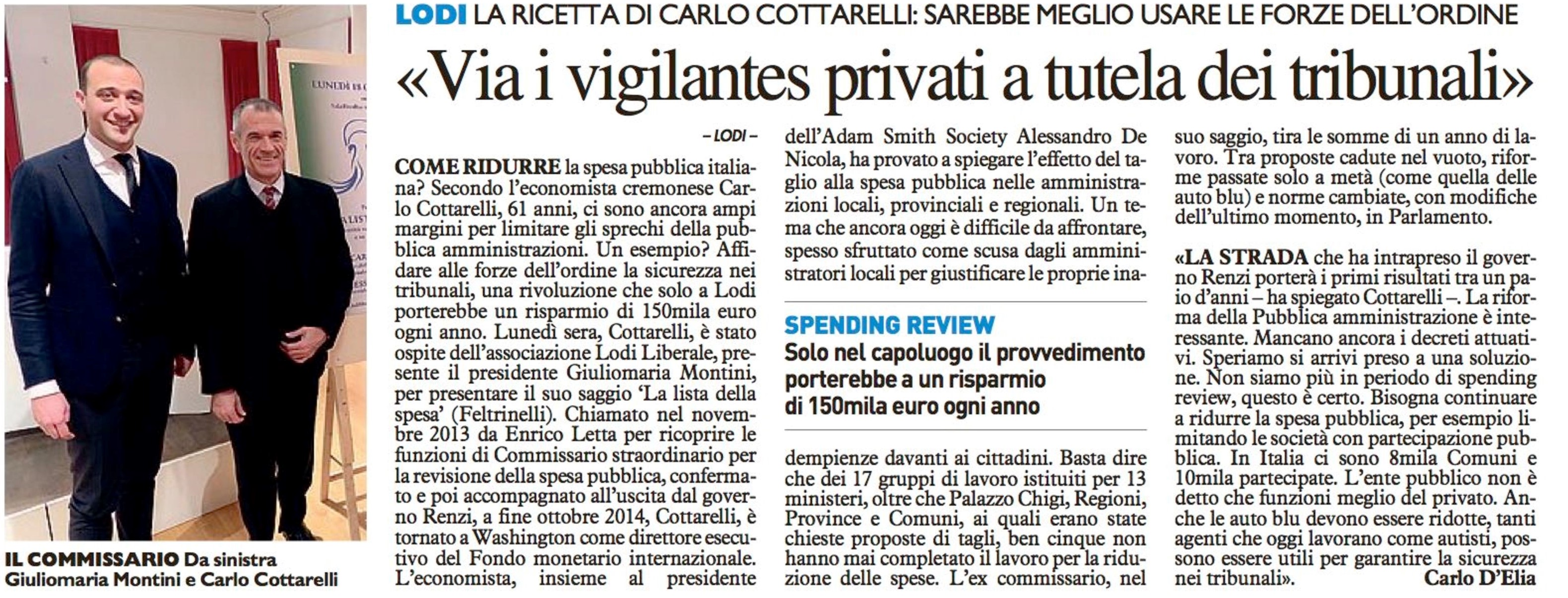 Associazione Lodi Liberale - Presentazione del libro "La lista della spesa" di Carlo Cottarelli