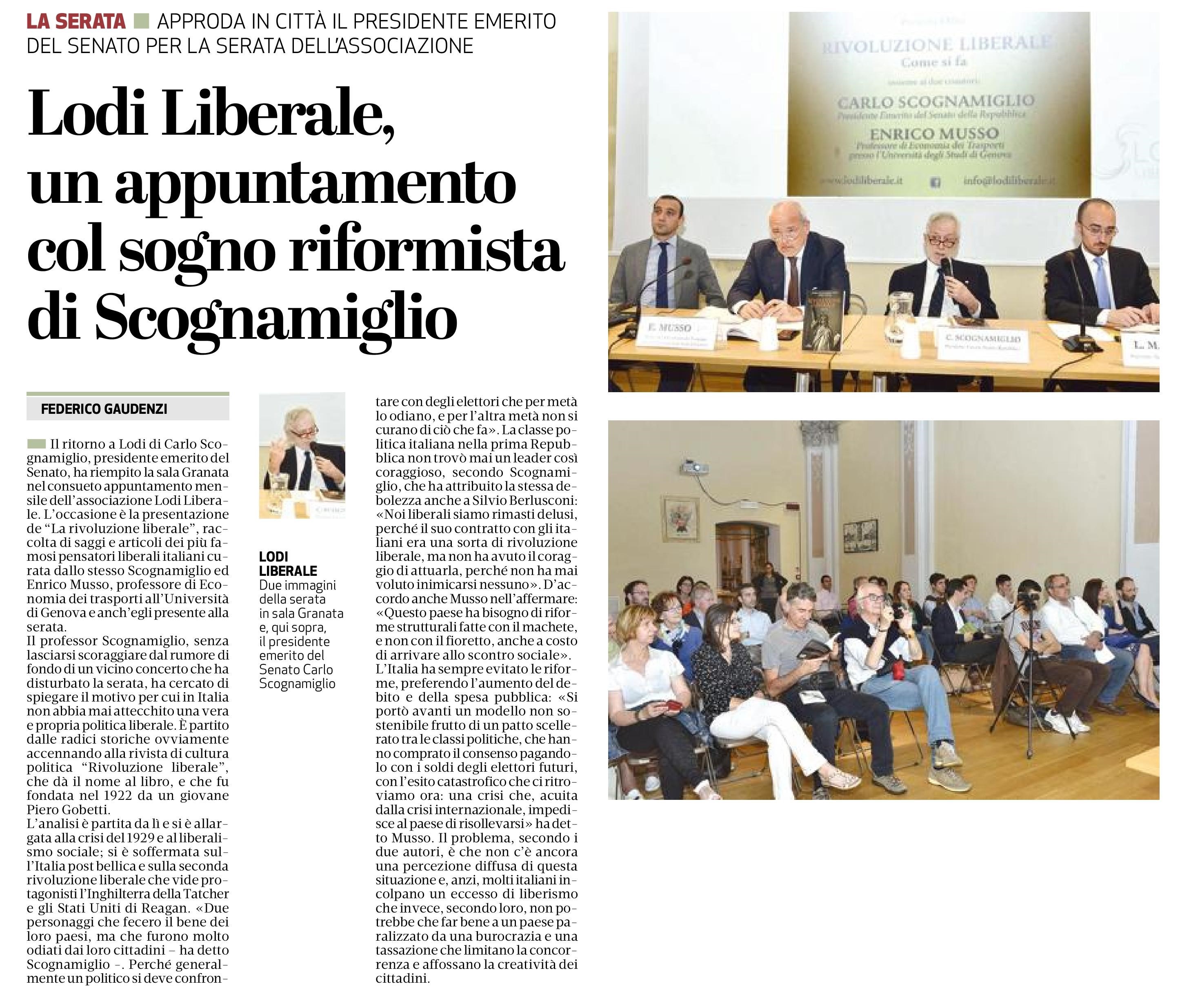 Associazione Lodi Liberale - Presentazione del libro "Rivoluzione liberale. Come si fa" di Carlo Scognamiglio e Enrico Musso