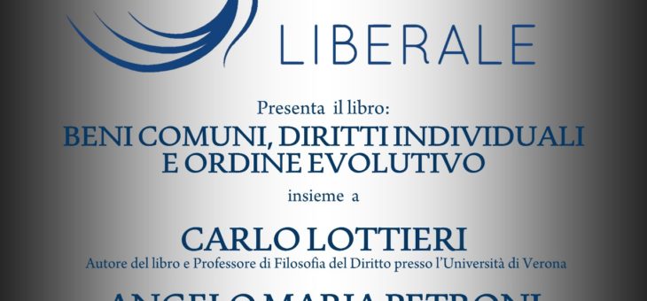 Lunedì 29 giugno presentazione del libro “Beni comuni, diritti individuali e ordine evolutivo”