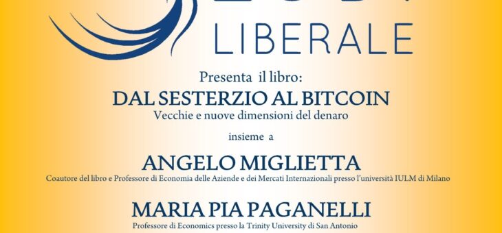 Lunedì 12 aprile presentazione del libro “Dal sesterzio al Bitcoin”