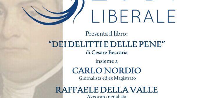 Lunedì 19 aprile presentazione del libro “Dei delitti e delle pene”