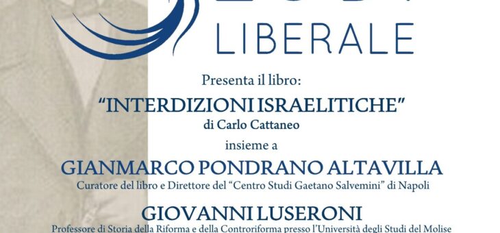 Lunedì 5 luglio presentazione del libro “Interdizioni israelitiche”