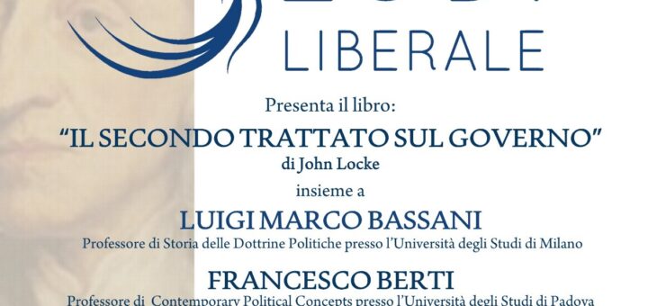 Lunedì 17 gennaio presentazione del libro “Il secondo trattato sul governo”