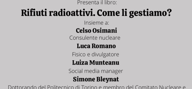 Presentazione libro “Rifiuti radioattivi. Come li gestiamo?”