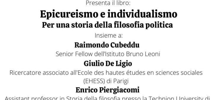 Presentazione libro “Epicureismo e individualismo. Per una storia della filosofia politica” 