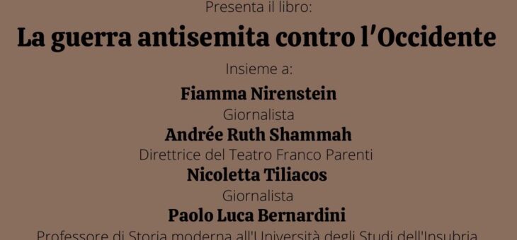 Presentazione libro “La guerra antisemita contro l’Occidente”